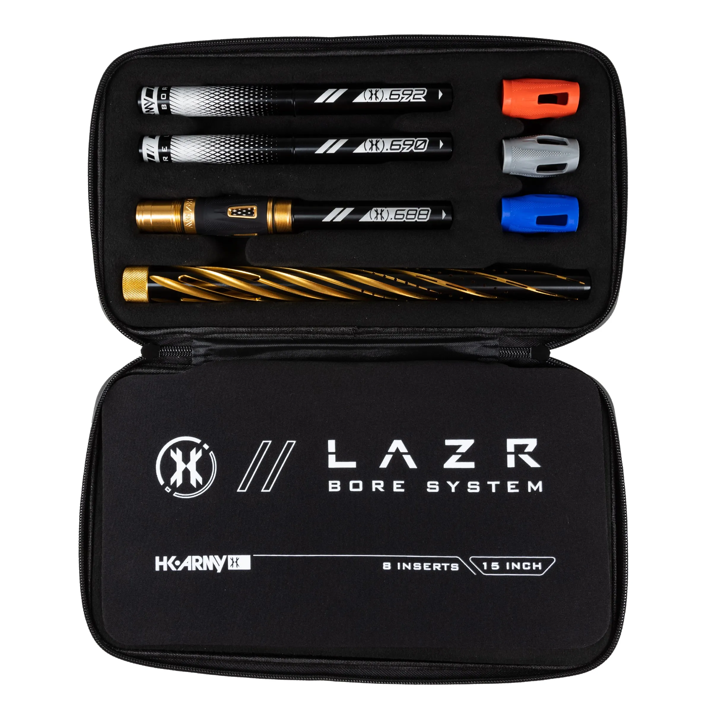 LAZR Elite Orbit Barrel Kit - 15 Dust Gold/Black Inserts - Cocker Threads