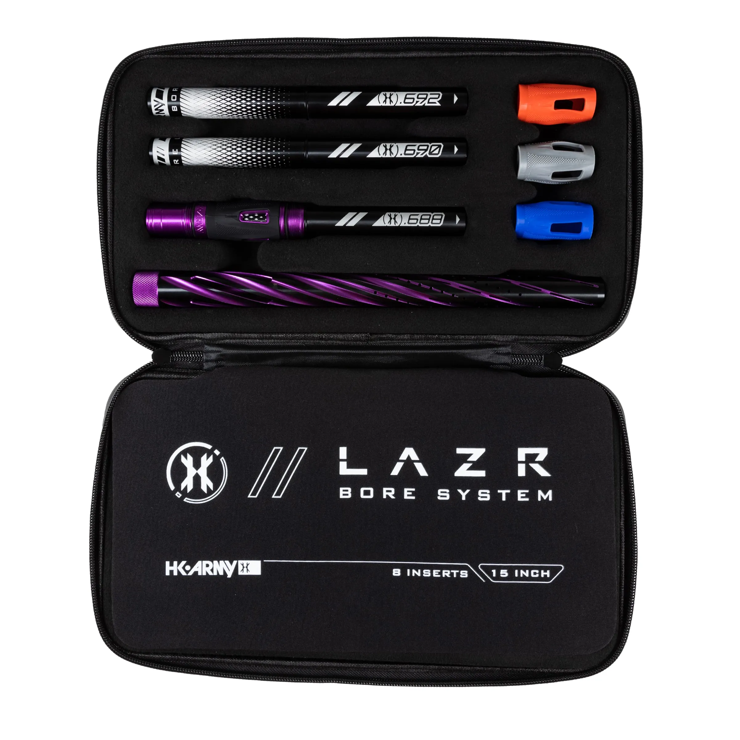 LAZR Elite Orbit Barrel Kit - 15 Dust Purple/Black Inserts - Cocker Threads