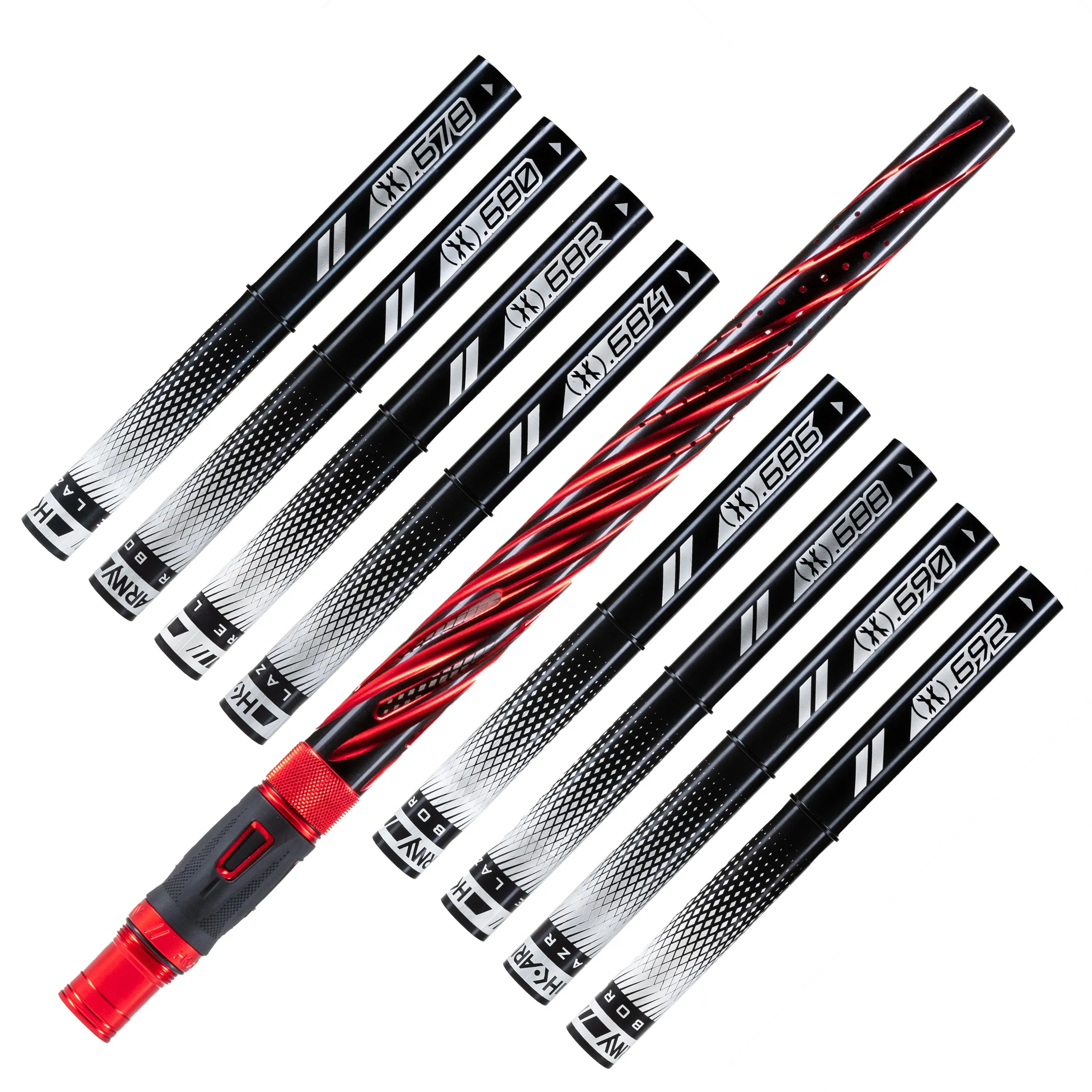 LAZR Elite Orbit Barrel Kit - 15 Dust Red/Black Inserts - Cocker Threads