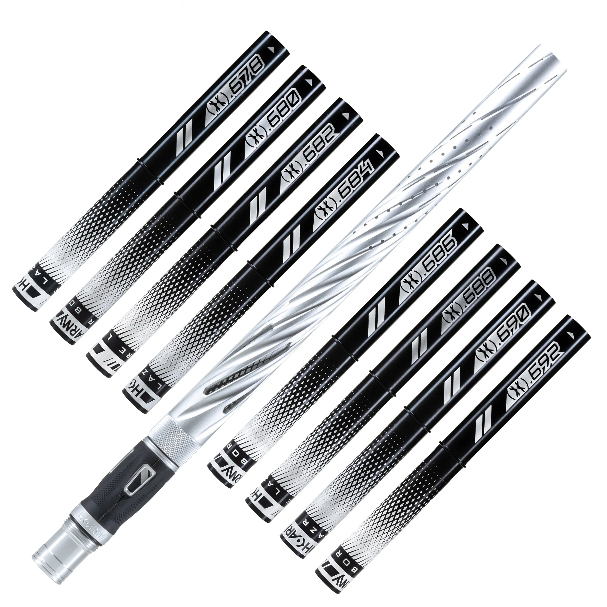 LAZR Elite Orbit Barrel Kit - 15 Dust Silver/Black Inserts - Cocker Threads