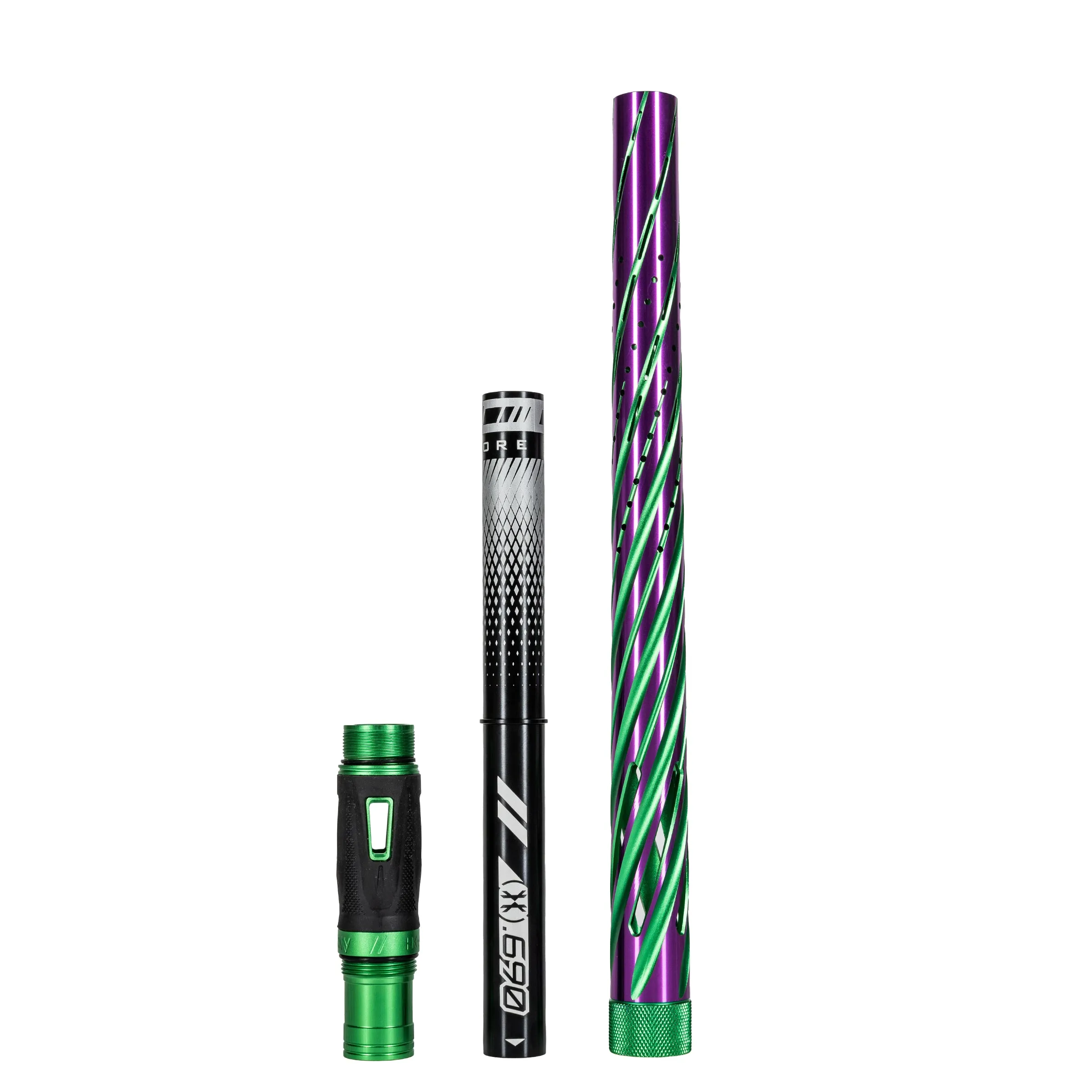 LAZR Elite Orbit Barrel Kit - 15 Green/Purple Black Inserts - Cocker Threads