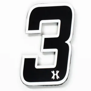 Number 3 Rubber Velcro Patch
