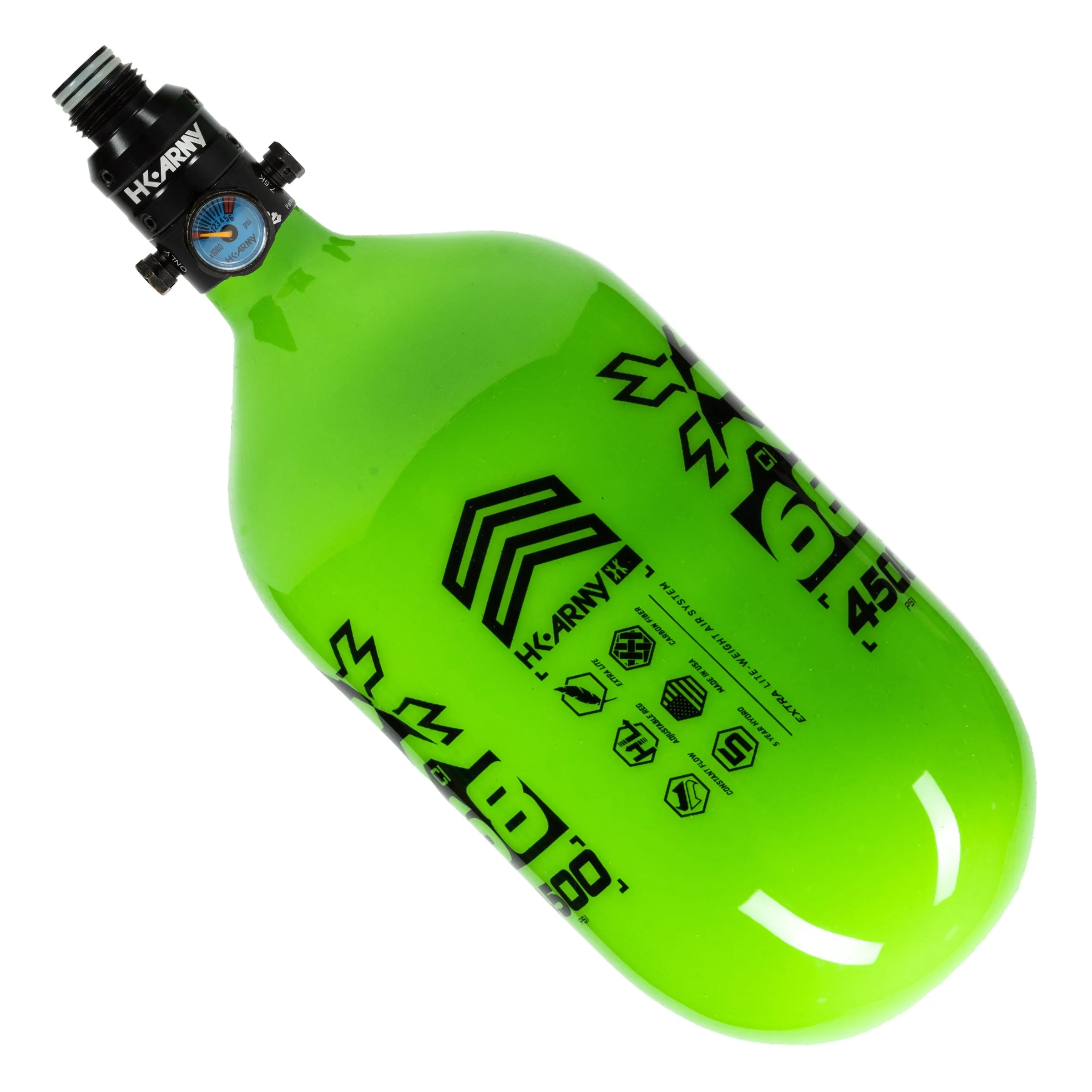 Rush - 68ci / 4500psi EXTRA LITE PRO REG Air System - Neon Green/Black
