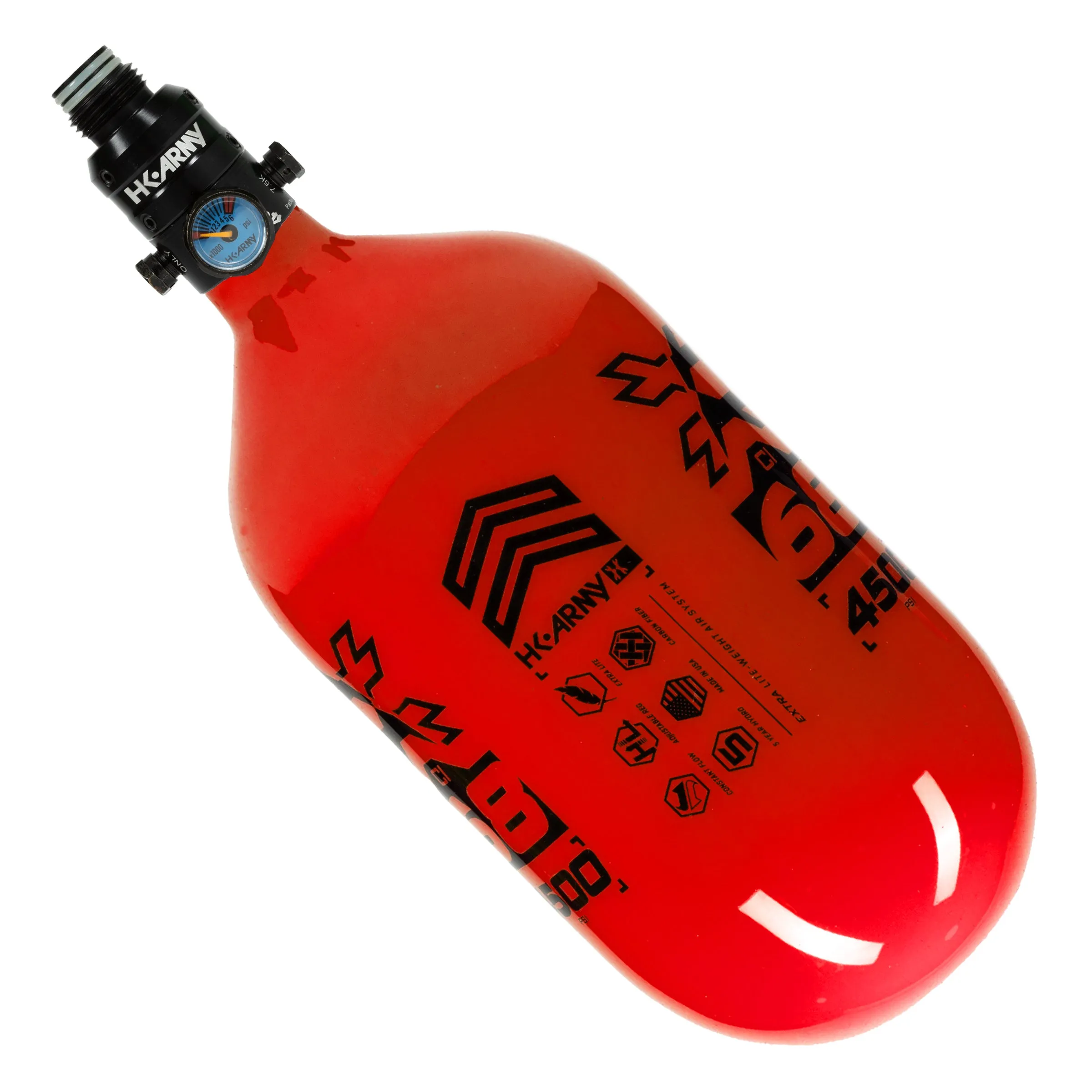 Rush - 68ci / 4500psi EXTRA LITE PRO REG Air System - Red/Black