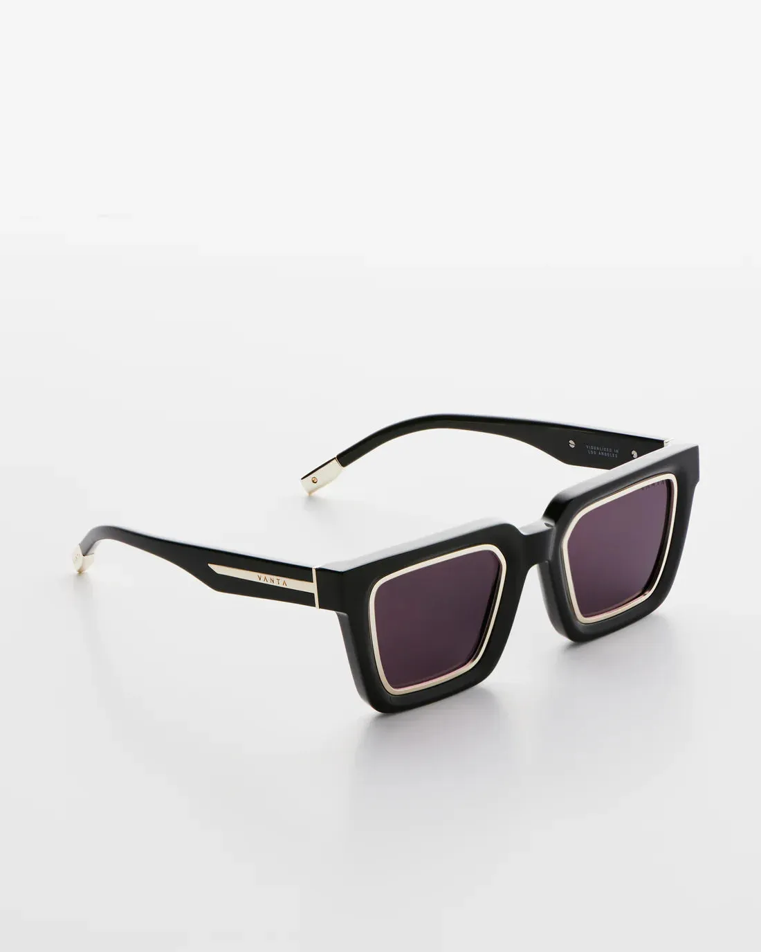VANTA Gamma Sunglasses - Gloss Black & Gold Metal
