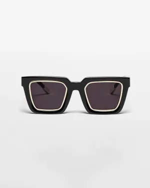 VANTA Gamma Sunglasses - Gloss Black & Gold Metal