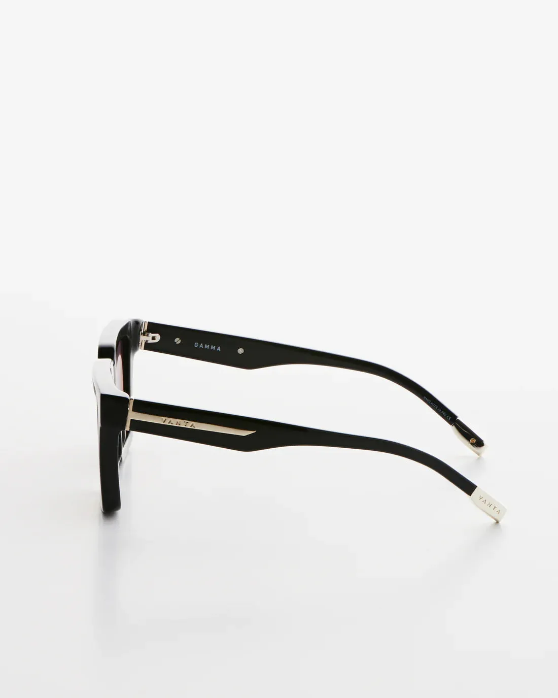 VANTA Gamma Sunglasses - Gloss Black & Gold Metal