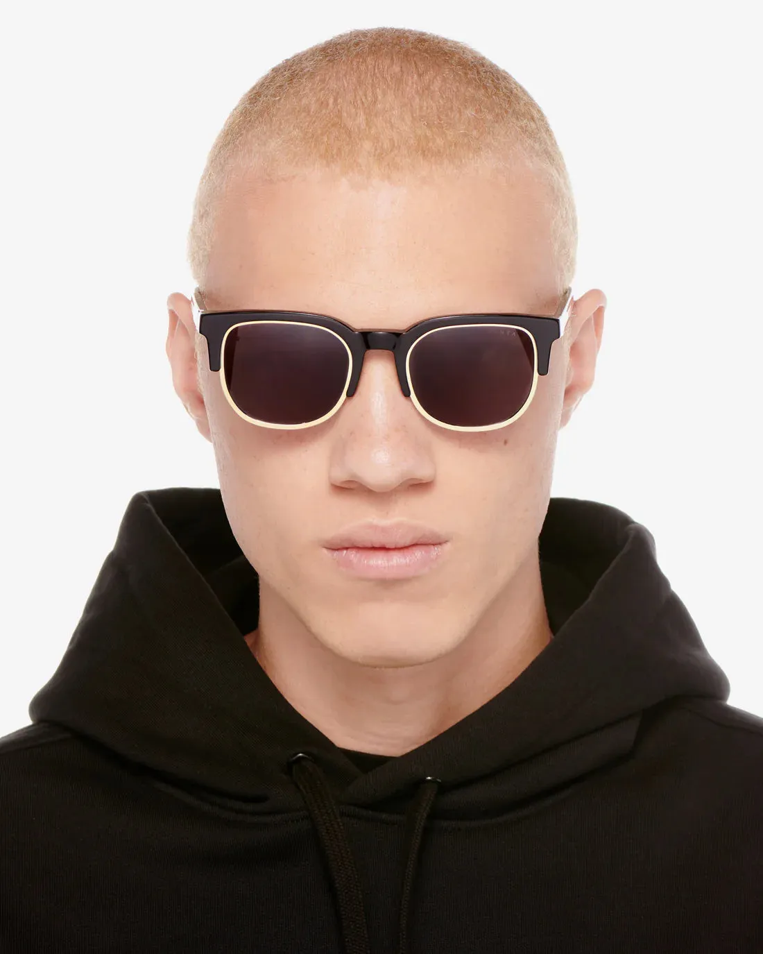 VANTA Matar Sunglasses - Gloss Black & Gold Metal