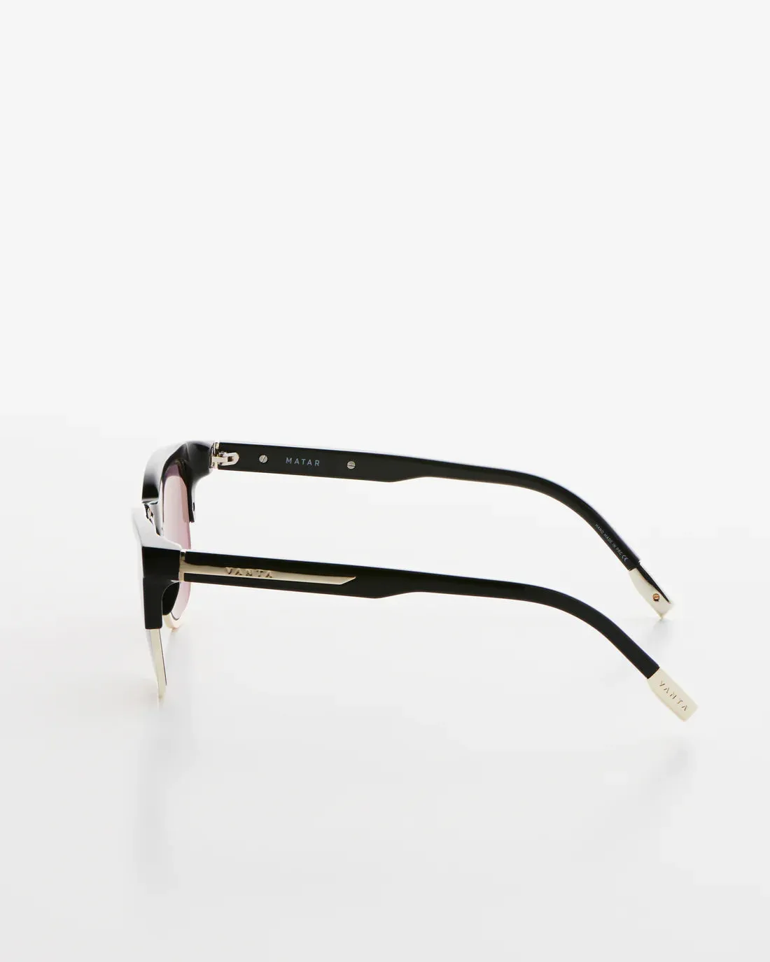 VANTA Matar Sunglasses - Gloss Black & Gold Metal